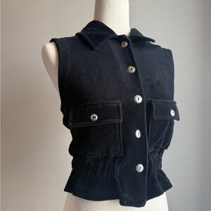 Vintage Liz Claiborne Liz & Co Petite Black Utility Vest Size Petite S